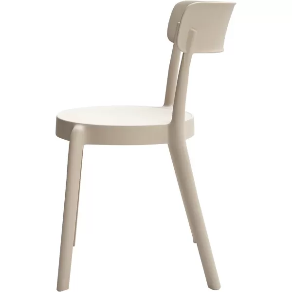 Amazon Basics Beige Armless Bistro Dining ChairSet of 2 Premium PlasticBeige Dining Chair