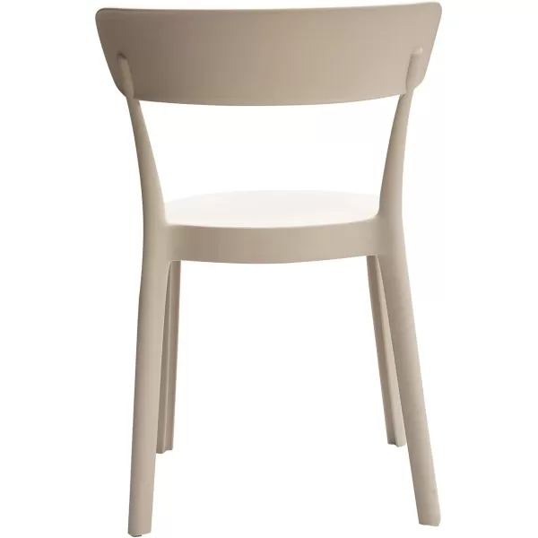 Amazon Basics Beige Armless Bistro Dining ChairSet of 2 Premium PlasticBeige Dining Chair