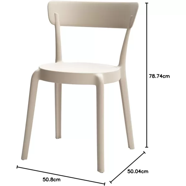 Amazon Basics Beige Armless Bistro Dining ChairSet of 2 Premium PlasticBeige Dining Chair