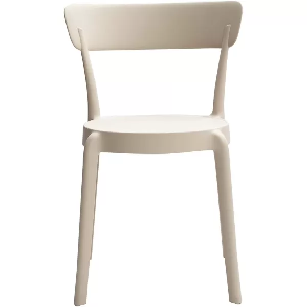 Amazon Basics Beige Armless Bistro Dining ChairSet of 2 Premium PlasticBeige Dining Chair
