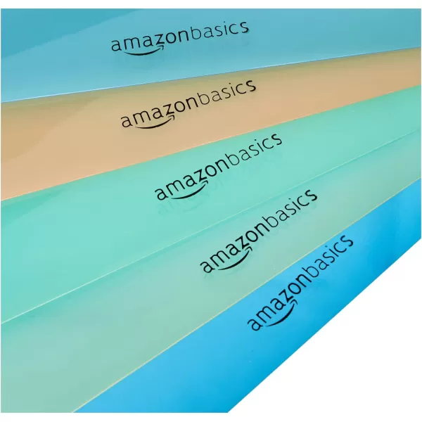 Amazon Basics Binder Organizer Poly Jacket 3 Hole Punch Assorted Colors Pack of 2525Pack