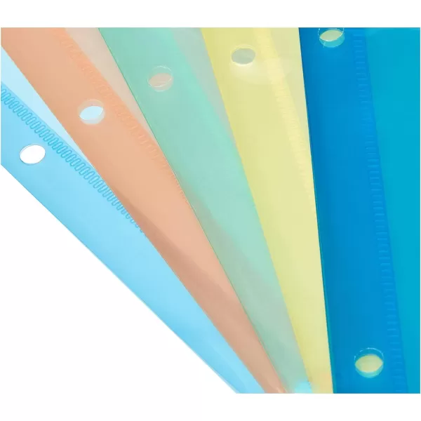 Amazon Basics Binder Organizer Poly Jacket 3 Hole Punch Assorted Colors Pack of 2525Pack