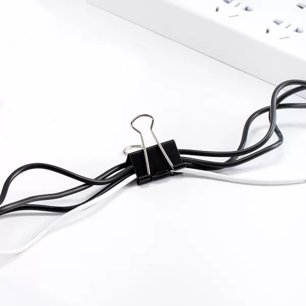 Amazon Basics Binder Paper Clip 96 Count 8 Pack of 12 Medium BlackSmall Clips 12Pack