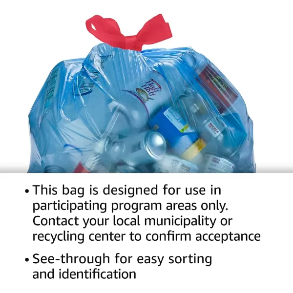 Amazon Basics Blue Recycling Trash Bags Unscented 13 Gallon 60 countAmazon Basics Blue Recycling Trash Bags Unscented 13 Gallon 60 count