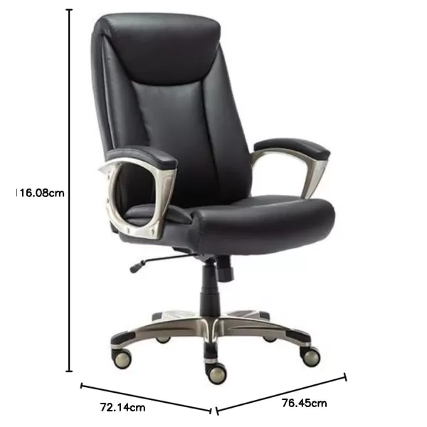 Amazon Basics Bonded Leather Big amp Tall Executive Office Computer Desk Chair 350Pound Capacity Black 295D x 2725W x 47HBlack