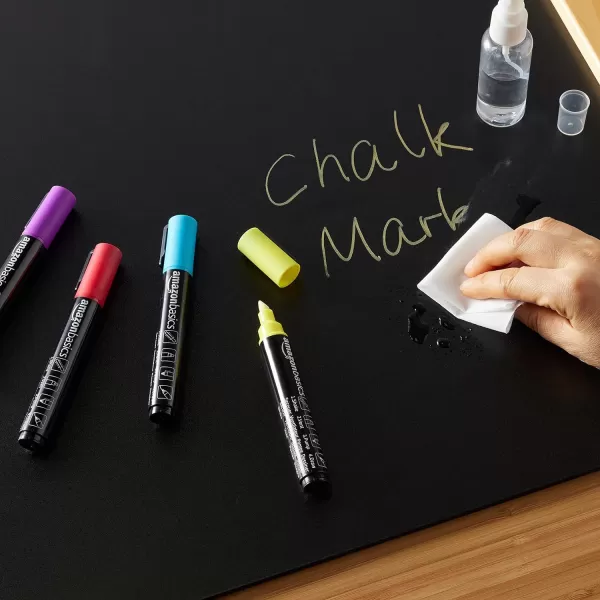 Amazon Basics BulletChisel Reversible Tip Chalk Markers Bold Point 8 Pack Bright ColorsBright Colors Bold Point