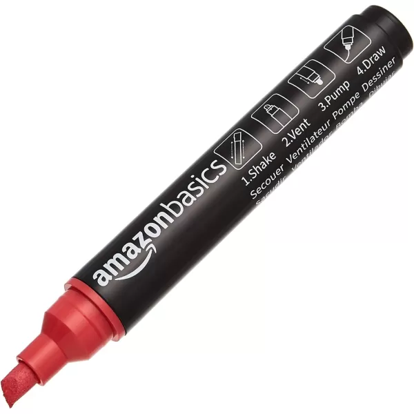Amazon Basics BulletChisel Reversible Tip Chalk Markers Bold Point 8 Pack Bright ColorsBright Colors Bold Point