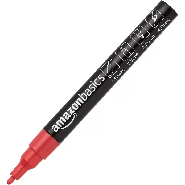 Amazon Basics BulletChisel Reversible Tip Chalk Markers Bold Point 8 Pack Bright ColorsBright Colors Fine Point