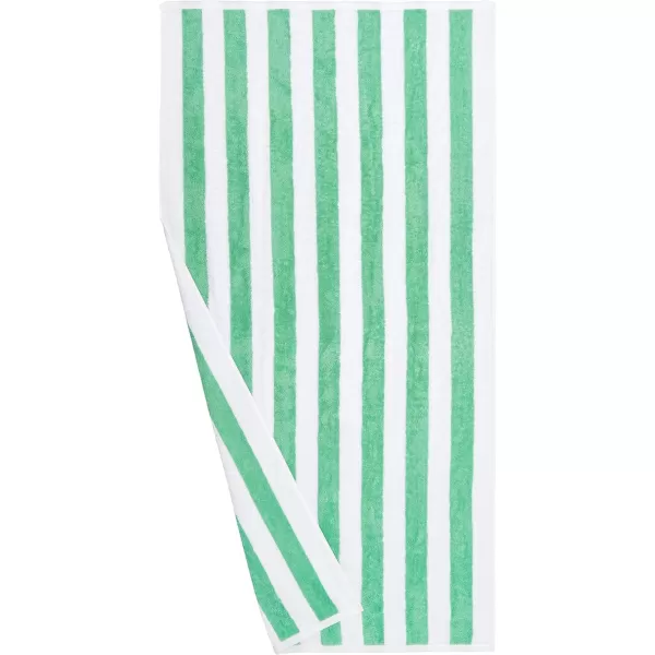 Amazon Basics Cabana Stripe Beach Towel 2Pack Navy Blue 5984 L x 2992 WGreen Pack of 2