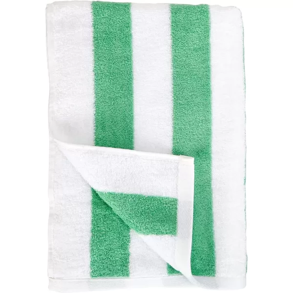 Amazon Basics Cabana Stripe Beach Towel 2Pack Navy Blue 5984 L x 2992 WGreen Pack of 2