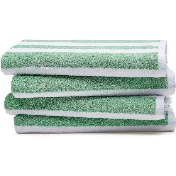 Amazon Basics Cabana Stripe Beach Towel 2Pack Navy Blue 5984 L x 2992 WGreen Pack of 4