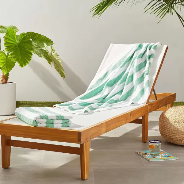 Amazon Basics Cabana Stripe Beach Towel 2Pack Navy Blue 5984 L x 2992 WGreen Pack of 4