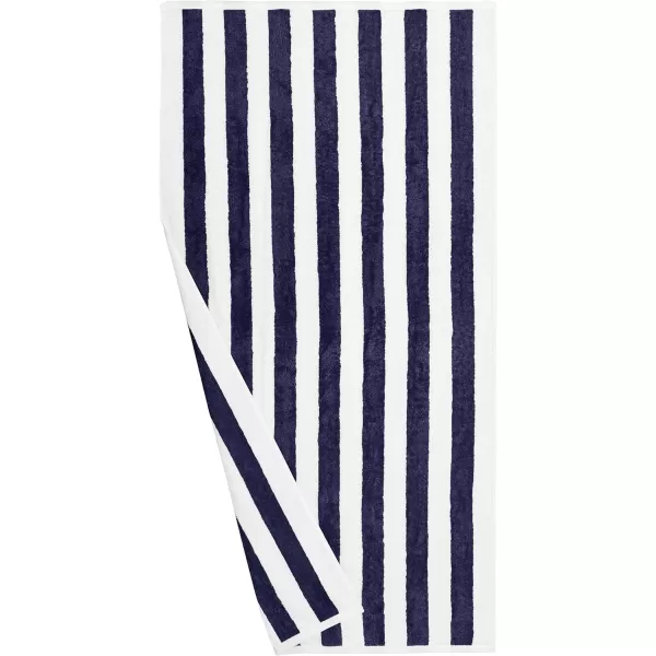 Amazon Basics Cabana Stripe Beach Towel 2Pack Navy Blue 5984 L x 2992 WNavy Blue Pack of 2