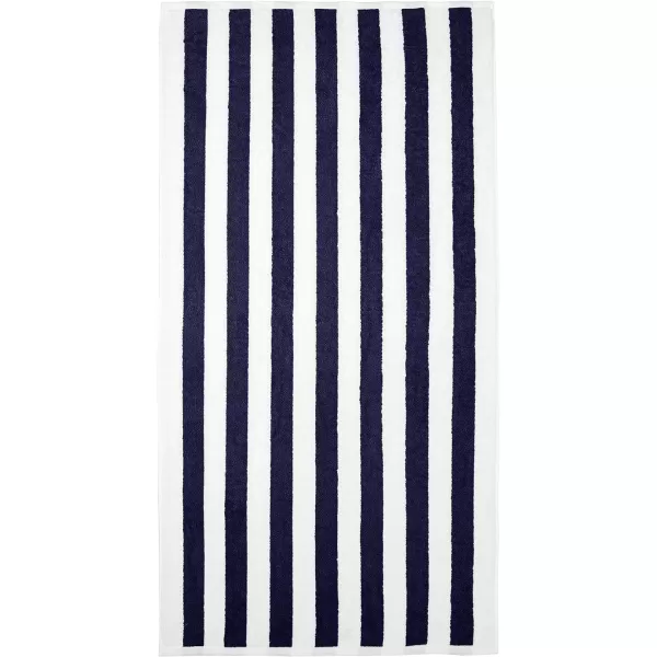 Amazon Basics Cabana Stripe Beach Towel 2Pack Navy Blue 5984 L x 2992 WNavy Blue Pack of 2