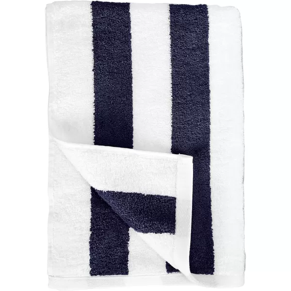 Amazon Basics Cabana Stripe Beach Towel 2Pack Navy Blue 5984 L x 2992 WNavy Blue Pack of 2
