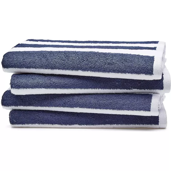 Amazon Basics Cabana Stripe Beach Towel 2Pack Navy Blue 5984 L x 2992 WNavy Blue Pack of 4