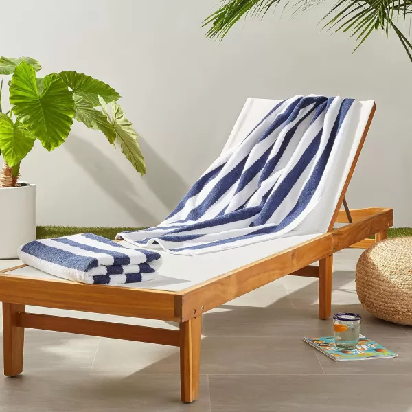 Amazon Basics Cabana Stripe Beach Towel 2Pack Navy Blue 5984 L x 2992 WNavy Blue Pack of 4