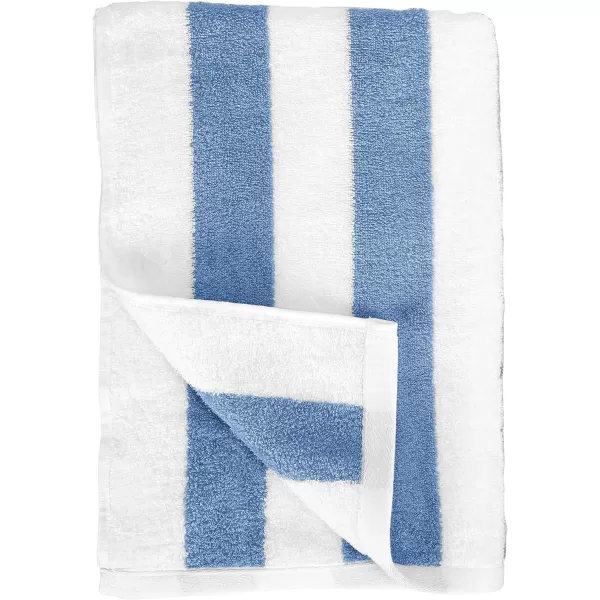 Amazon Basics Cabana Stripe Beach Towel 2Pack Navy Blue 5984 L x 2992 WSky Blue Pack of 2