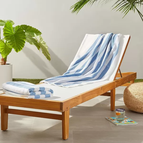 Amazon Basics Cabana Stripe Beach Towel 2Pack Navy Blue 5984 L x 2992 WSky Blue Pack of 4