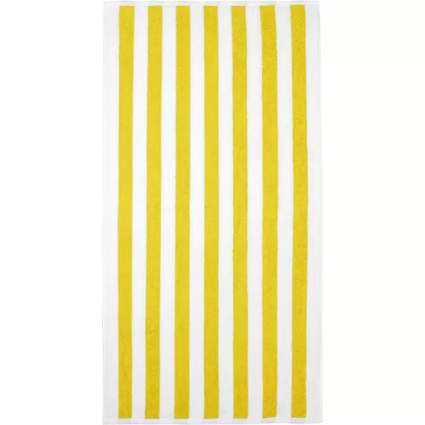Amazon Basics Cabana Stripe Beach Towel Pack of 2 Yellow 60 x 30Yellow Pack of 2