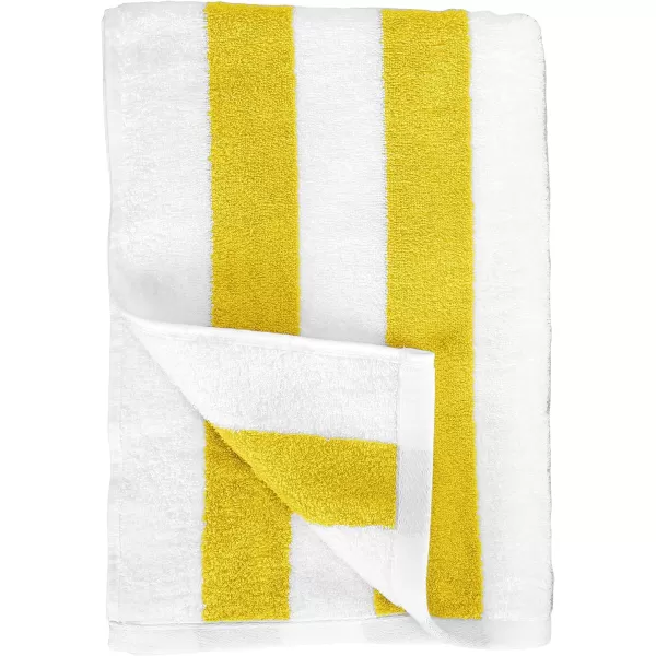 Amazon Basics Cabana Stripe Beach Towel Pack of 2 Yellow 60 x 30Yellow Pack of 2