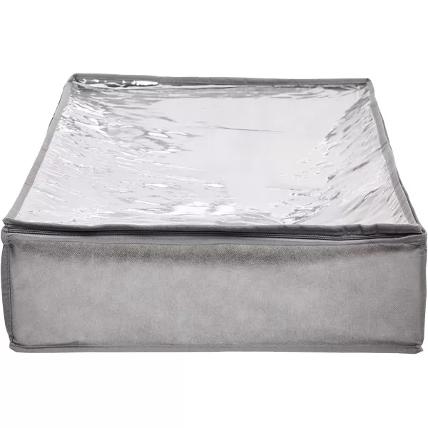 Amazon Basics Canvas Closet Storage Bag with Window and Handles  236 x 177 x 113 Inches Gray18 x 42 x 6 Loop Handles Underbed 2Pack