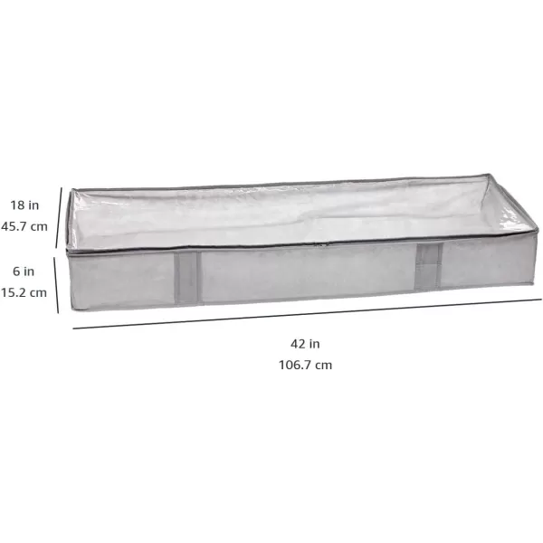 Amazon Basics Canvas Closet Storage Bag with Window and Handles  236 x 177 x 113 Inches Gray18 x 42 x 6 Loop Handles Underbed 2Pack