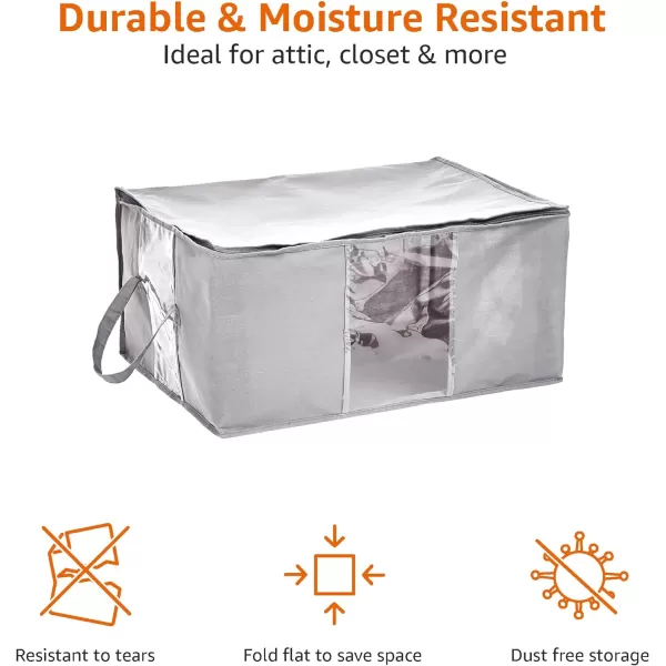 Amazon Basics Canvas Closet Storage Bag with Window and Handles  236 x 177 x 113 Inches Gray236 x 176 x 113 Closet