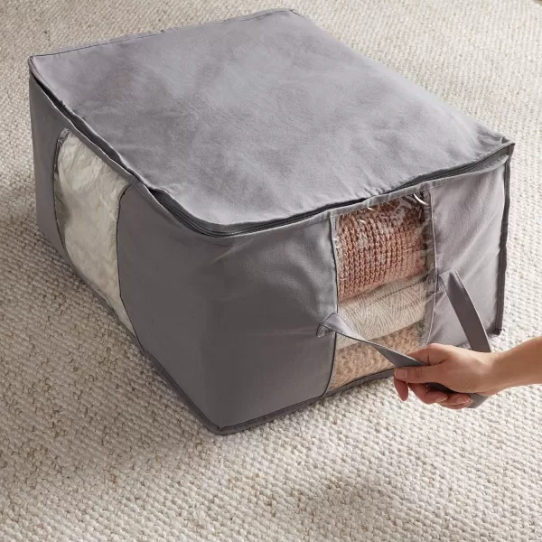 Amazon Basics Canvas Closet Storage Bag with Window and Handles  236 x 177 x 113 Inches Gray236 x 176 x 113 Closet