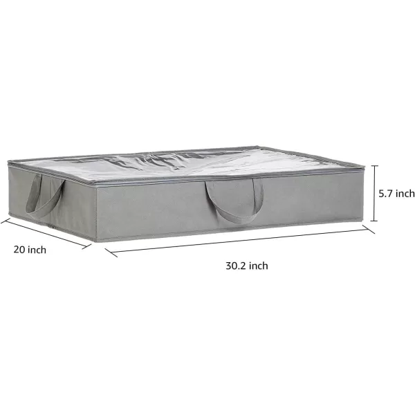 Amazon Basics Canvas Closet Storage Bag with Window and Handles  236 x 177 x 113 Inches Gray302 x 20 x 57 Flat Loop Handles Underbed  2 Pack