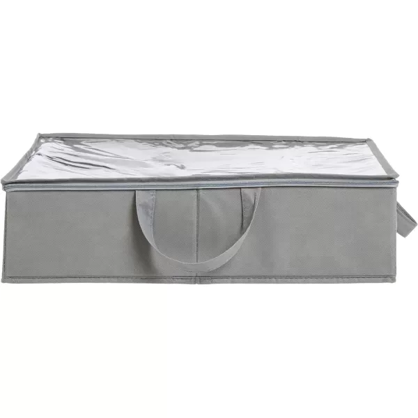 Amazon Basics Canvas Closet Storage Bag with Window and Handles  236 x 177 x 113 Inches Gray302 x 20 x 57 Flat Loop Handles Underbed  2 Pack