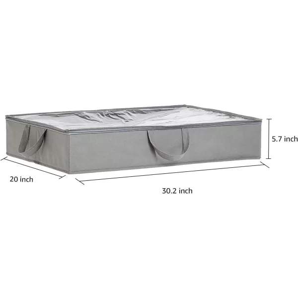 Amazon Basics Canvas Closet Storage Bag with Window and Handles  236 x 177 x 113 Inches Gray302 x 20 x 57 Flat Loop Handles Underbed  2 Pack