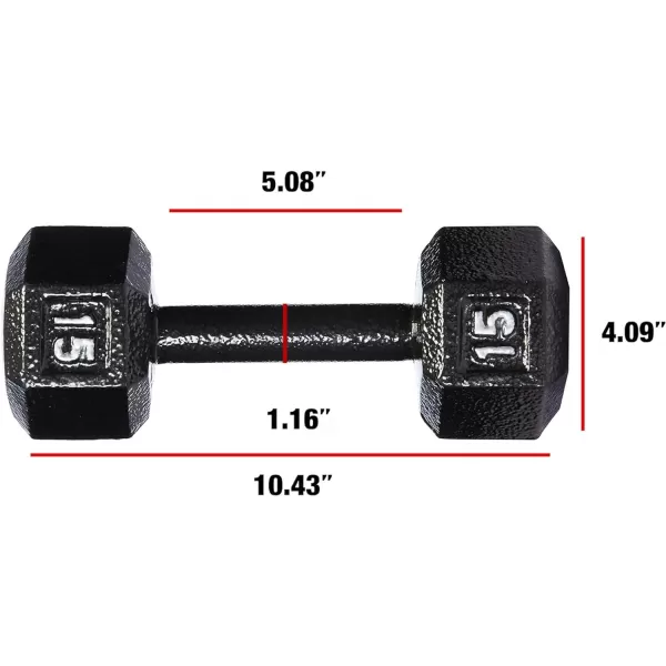 Amazon Basics Cast Iron Hex Dumbbell Weight15 Pounds