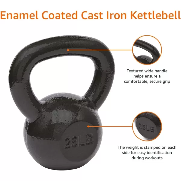 Amazon Basics Cast Iron Kettlebell with Enamel Finish25 Pounds