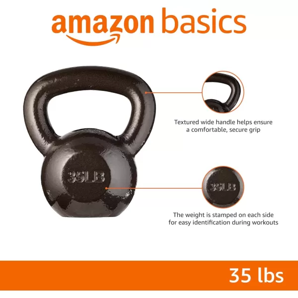 Amazon Basics Cast Iron Kettlebell with Enamel Finish35 Pounds