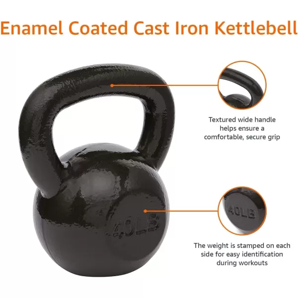 Amazon Basics Cast Iron Kettlebell with Enamel Finish40 Pounds