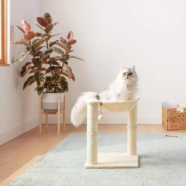 Amazon Basics Cat Tower with Hammock and Scratching Posts for Indoor Cats 158 x 158 x 197 Inches BeigeCat Hammock Beige