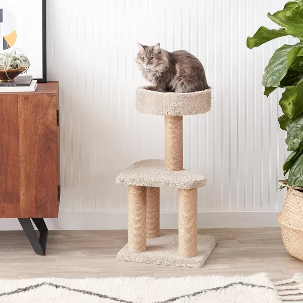 Amazon Basics Cat Tree Indoor Climbing Activity Tower with Scratching Posts Large 177 x 459 BeigeMedium