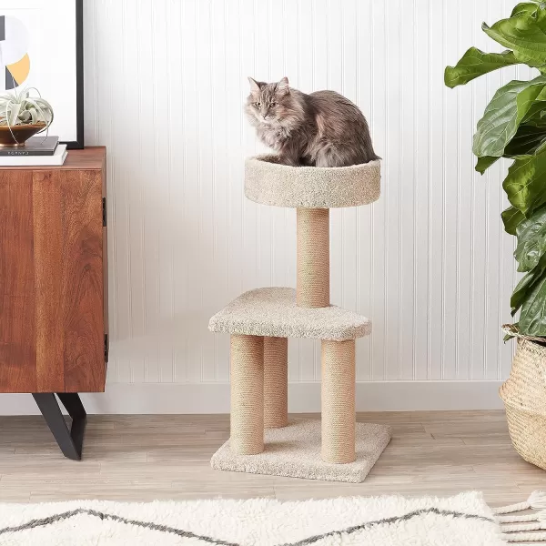 Amazon Basics Cat Tree Indoor Climbing Activity Tower with Scratching Posts Large 177 x 459 BeigeMedium