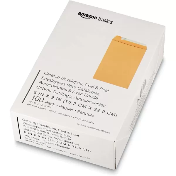 Amazon Basics Catalog Mailing Envelopes Peel amp Seal 10x13 Inch Brown Kraft 250Pack100Pack 6 x 9 Envelopes