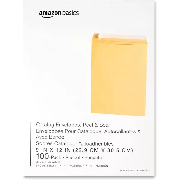 Amazon Basics Catalog Mailing Envelopes Peel amp Seal 10x13 Inch Brown Kraft 250Pack100Pack 9 x 12 Envelopes