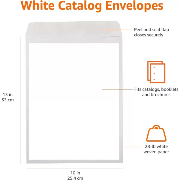 Amazon Basics Catalog Mailing Envelopes Peel amp Seal 9x12 Inch White 250Pack100Pack 10 x 13 Envelopes