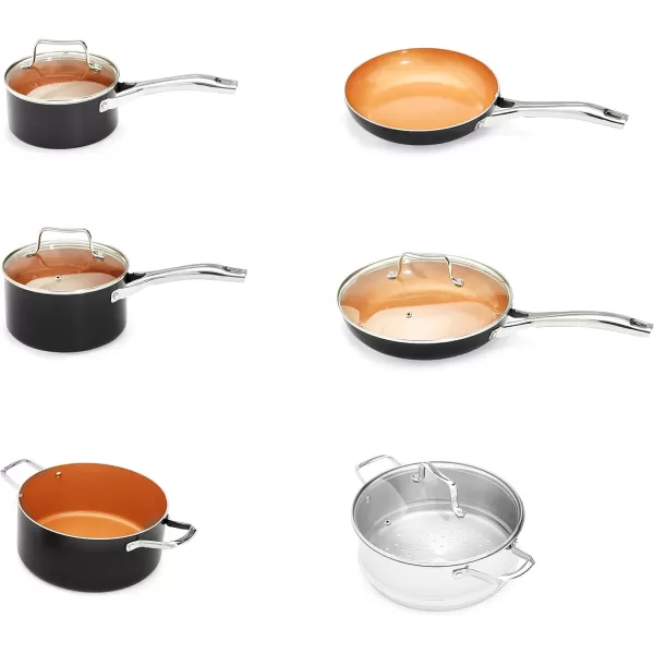Amazon Basics Ceramic Nonstick Baking Sheets and Pans Bakeware Set 5Piece Set Copper Color10Piece Set