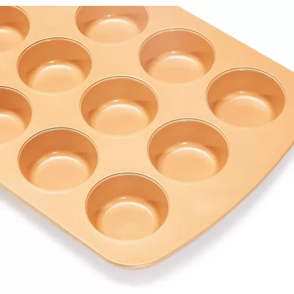 Amazon Basics Ceramic Nonstick Baking Sheets and Pans Bakeware Set 5Piece Set Copper Color5Piece Set