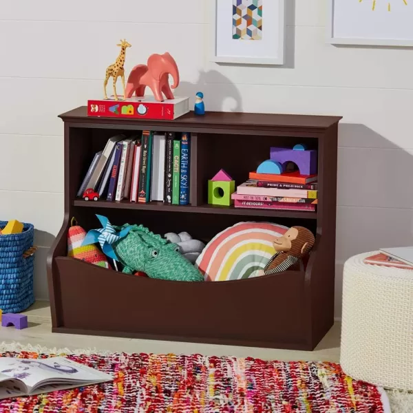Amazon Basics Childrens MultiFunctional 4 Shelf Bookcase and Toy Storage Bin White 1484 D x 3125 W x 2456 HEspresso