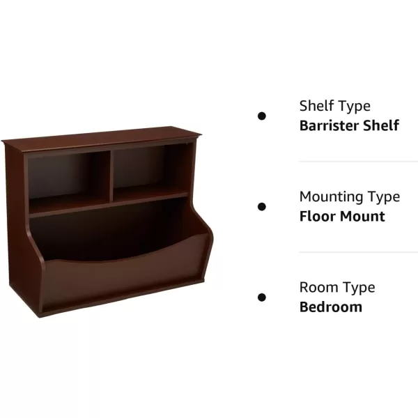Amazon Basics Childrens MultiFunctional 4 Shelf Bookcase and Toy Storage Bin White 1484 D x 3125 W x 2456 HEspresso