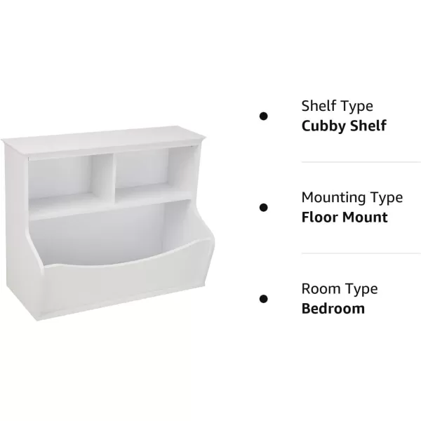 Amazon Basics Childrens MultiFunctional 4 Shelf Bookcase and Toy Storage Bin White 1484 D x 3125 W x 2456 HWhite