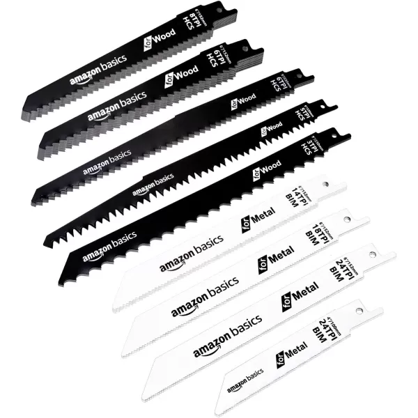 Amazon Basics Chromium Vanadium Steel Reciprocating Saw Blade Set with Organizer Pouch Compatible For Plastic 32Pieces White Black32Piece Set