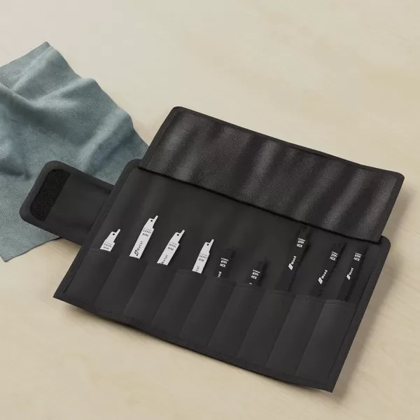 Amazon Basics Chromium Vanadium Steel Reciprocating Saw Blade Set with Organizer Pouch Compatible For Plastic 32Pieces White Black32Piece Set