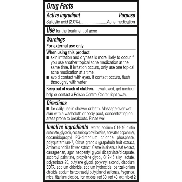 Amazon Basics Clarifying Pink Grapefruit Body Wash 2 Salicylic Acid Acne Treatment Dermatologist Tested 85 Fluid Ounces Pack of 1850 Fl Oz Pack of 1